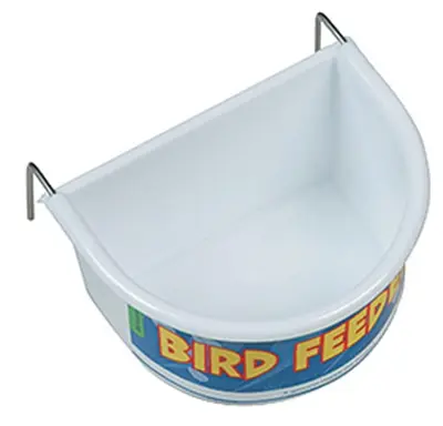 Happy Pet voerbak halfrond wit large 11,5 x 8,5 x 6,5 cm – voor vogels