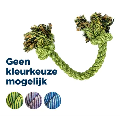 Happy Pet King Size Tug flostouw 101 cm – assorti, met twee knopen