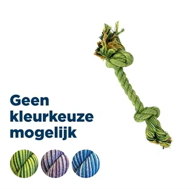 Happy Pet Flossin Fun 2 knoop flostouw S 28 cm – assorti kleuren