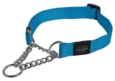 Rogz for Dogs Lumberjack halfslip halsband turquoise 25 mm – XL, 45-70 cm
