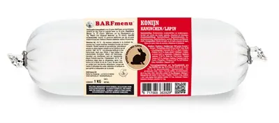 Barfmenu konijn hondenvoer 1000 g – glutenvrij