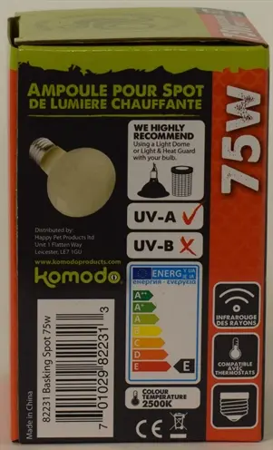 Komodo warmtelamp ES 75 W E27 – voor reptielen en amfibieën - Afbeelding 4