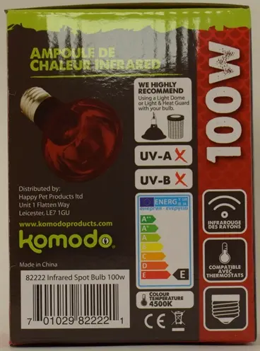 Komodo infraroodwarmtelamp ES 100 W E27 – voor reptielen - Afbeelding 4