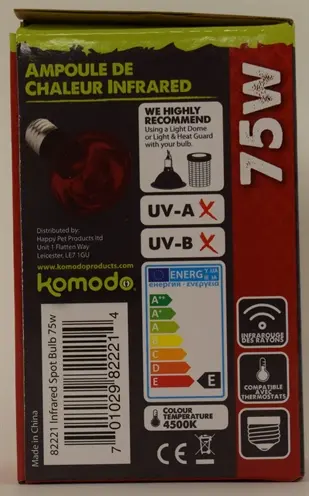 Komodo infraroodwarmtelamp ES 75 W E27 – voor reptielen - Afbeelding 4