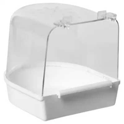 Vogelbad groot model wit 13 x 13 x 12 cm – met kap