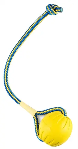 Starmark Swing 'n Fling Durafoam fetchbal aan touw M 7 cm – drijvend
