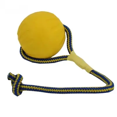 Starmark Swing 'n Fling Durafoam fetchbal aan touw L 9 cm – drijvend