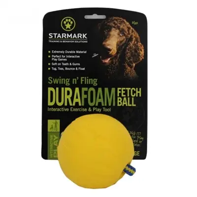 Starmark Swing 'n Fling Durafoam fetchbal aan touw L 9 cm – drijvend - Afbeelding 4