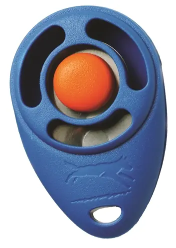 Starmark clicker Pro-Training blauw en rood – 6 x 4 cm, roestvrij