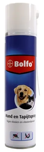 Bolfo mand- en tapijtspray 400 ml – omgevingsspray tegen vlooien en larven