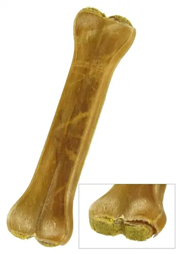 Petsnack geperst bot gevuld met kip 8 inch (20 cm) – buffelhuid, 5 stuks