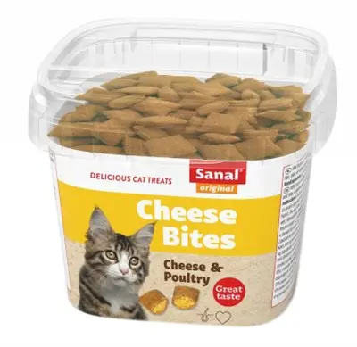 Sanal kattensnoepjes kaas 75 g – Cheese Bites in hersluitbare cup