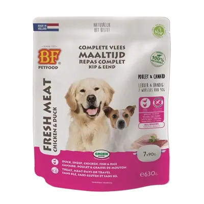 BF Petfood vleesvoeding eend 630 g – portieverpakking 7 x 90 g