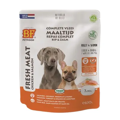 BF Petfood vleesvoeding zalm 630 g – glutenvrij, portieverpakking 7 x 90 g