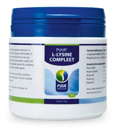 Puur Natuur L-Lysine 50 g – supplement voor hond en kat