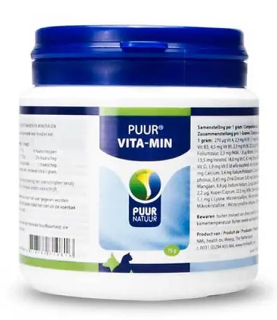 Puur Natuur Vita-Min vitaminen en mineralen 75 g – hond en kat