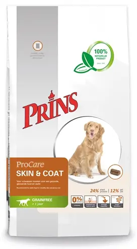 Prins hondenvoer Procare Grainfree gevogelte 12 kg – huid en vacht