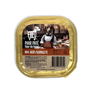 Freds hondenpaté puur hert en gevogelte 9 x 300 g – graanvrij - Afbeelding 4