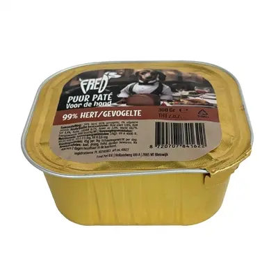 Freds hondenpaté puur hert en gevogelte 9 x 300 g – graanvrij - Afbeelding 5