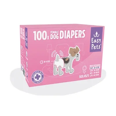 EasyPets hondenluiers voor teven XS/S 100 stuks – ademend, absorberend