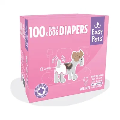 EasyPets hondenluiers voor teven M/L 100 stuks – ademend, absorberend