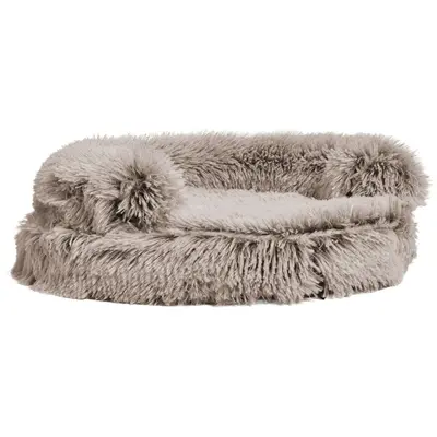 Croci Sofa kattenmand Bicolor beige 45 x 45 x 9 cm – rond, pluche