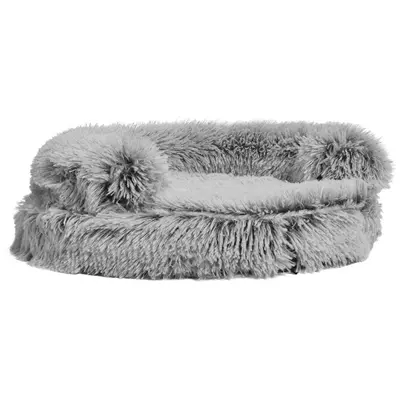 Croci Sofa kattenmand Bicolor zwart 45 x 45 x 9 cm – rond, pluche - Afbeelding 4