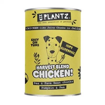 Henart Plantz Vegan hondenvoer vleesachtige kipstukken in jelly 400 g
