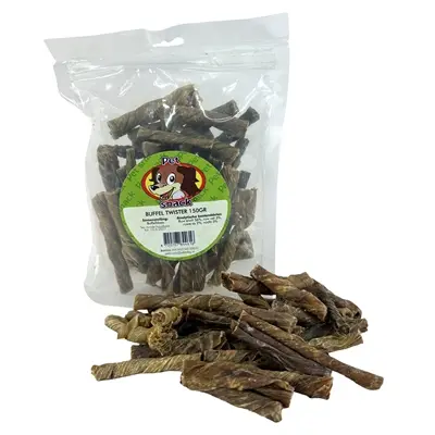 Petsnack buffel twist 150 g – kauwsnack van buffelblaas