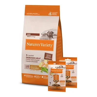 Nature's Variety hondenvoer Adult Mini kip graanvrij 1,5 kg + 2 toppers