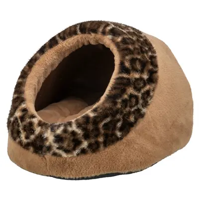 Trixie kattenmand iglo Leo Soft pluche bruin/panterprint 35 x 41 x 26 cm - Afbeelding 9