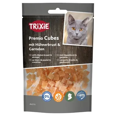 Trixie Premio Cubes kippenborst en garnalen 50 g – zachte kattensnack - Afbeelding 6