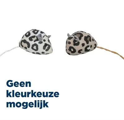 Trixie kattenspeeltje pluche muis panterprint met catnip 5 cm – 2 stuks - Afbeelding 4