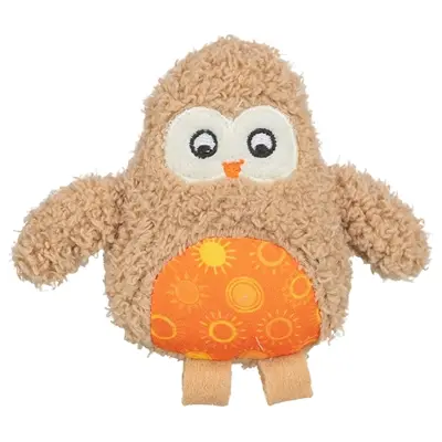 Trixie kattenspeeltje uil pluche met kattenkruid bruin 10 cm