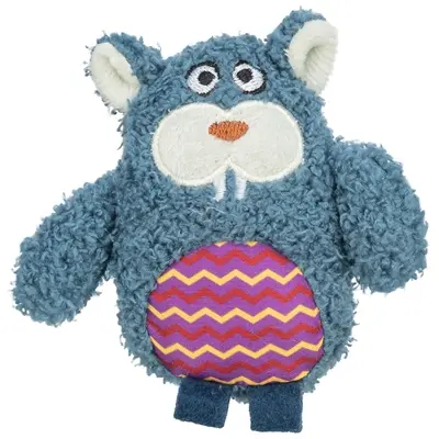 Trixie kattenspeeltje monster pluche grijs 12 cm – catnip, 4 stuks