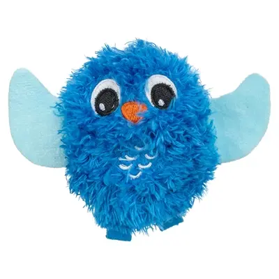 Trixie kattenspeeltje uil pluche met kattenkruid blauw 9 cm