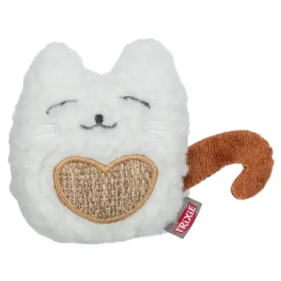Trixie kat van pluche met catnip 8 cm – wit/beige