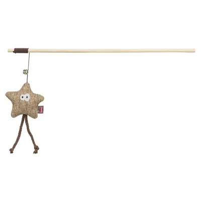 Trixie kattenhengel ster van hout en pluche met catnip 38 cm