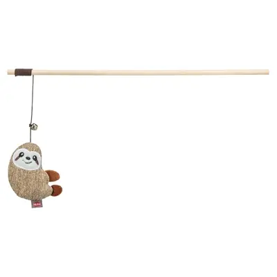 Trixie kattenhengel luiaard van hout en pluche met catnip 38 cm