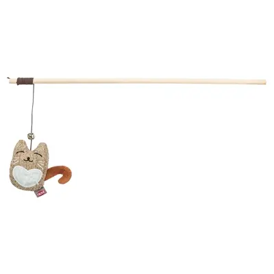 Trixie kattenhengel kat van hout en pluche met catnip 38 cm