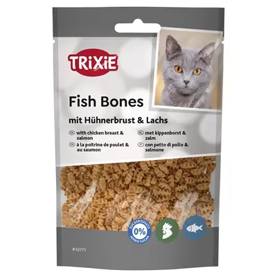 Trixie Fish Bones kattensnack kippenborst en zalm 50 g - Afbeelding 6
