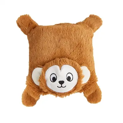 Fofos Puppy Squeaky aap 17 x 16 x 4 cm – zacht pluche met touwarmen