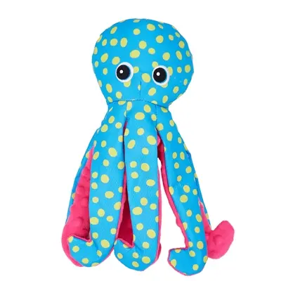 Fofos Sealife octopus 14 x 9 x 34 cm – blauw met gele stippen