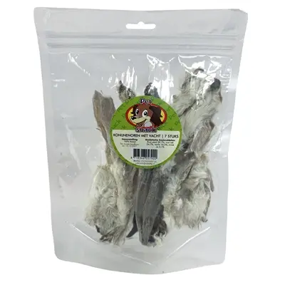 Petsnack konijnenoren met vacht 7 stuks – hondensnack - Afbeelding 4