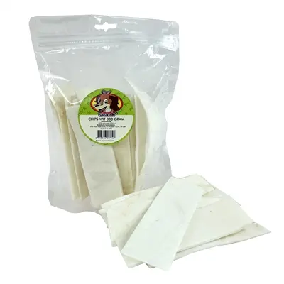 Petsnack chips wit buffelhuid 300 g – kauwsnack voor honden