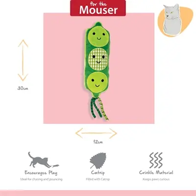 Happy Pet kicker erwt met catnip 30 x 10 x 7 cm – kattenspeeltje - Afbeelding 7