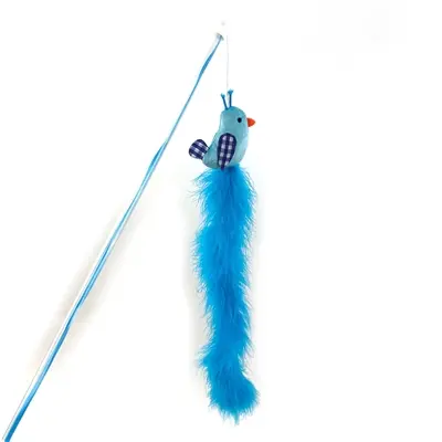 Happy Pet Tabby Patch kattenhengel vogel blauw 40 x 7,5 cm - Afbeelding 4