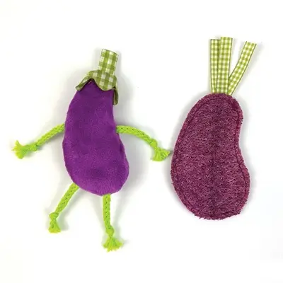 Happy Pet kattenspeeltjes aubergine met catnip 12 en 15 cm – set van 2 - Afbeelding 4