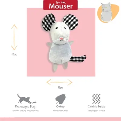 Happy Pet Tabby Patch kattenspeeltjes muizen 11 en 9 cm – set van 2 - Afbeelding 7