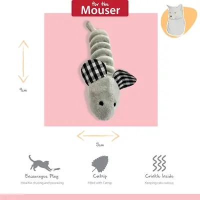 Happy Pet Tabby Patch kattenspeeltjes muizen 11 en 9 cm – set van 2 - Afbeelding 8
